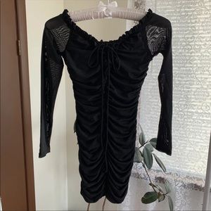Charcoal Clothing Ruched Mini Dress